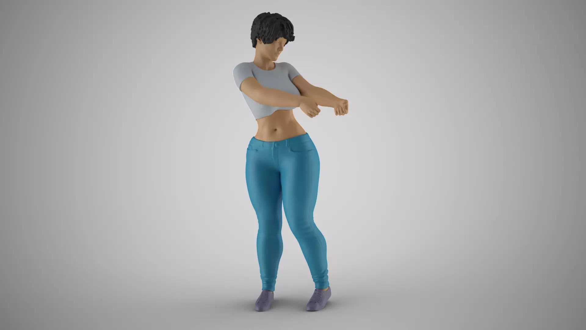 Girl Pulling Rope 3D print model_0