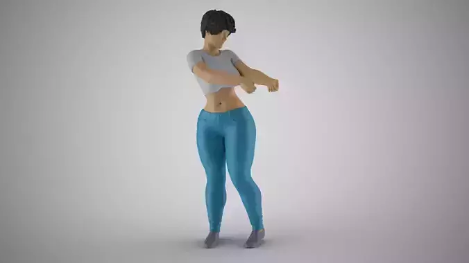 Girl Pulling Rope 3D print model
