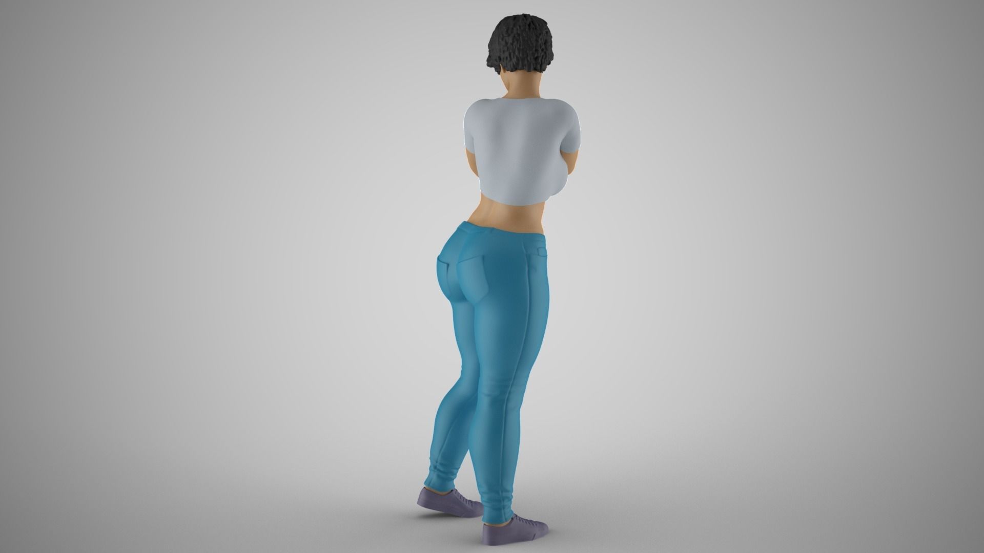 Girl Pulling Rope 3D print model_6