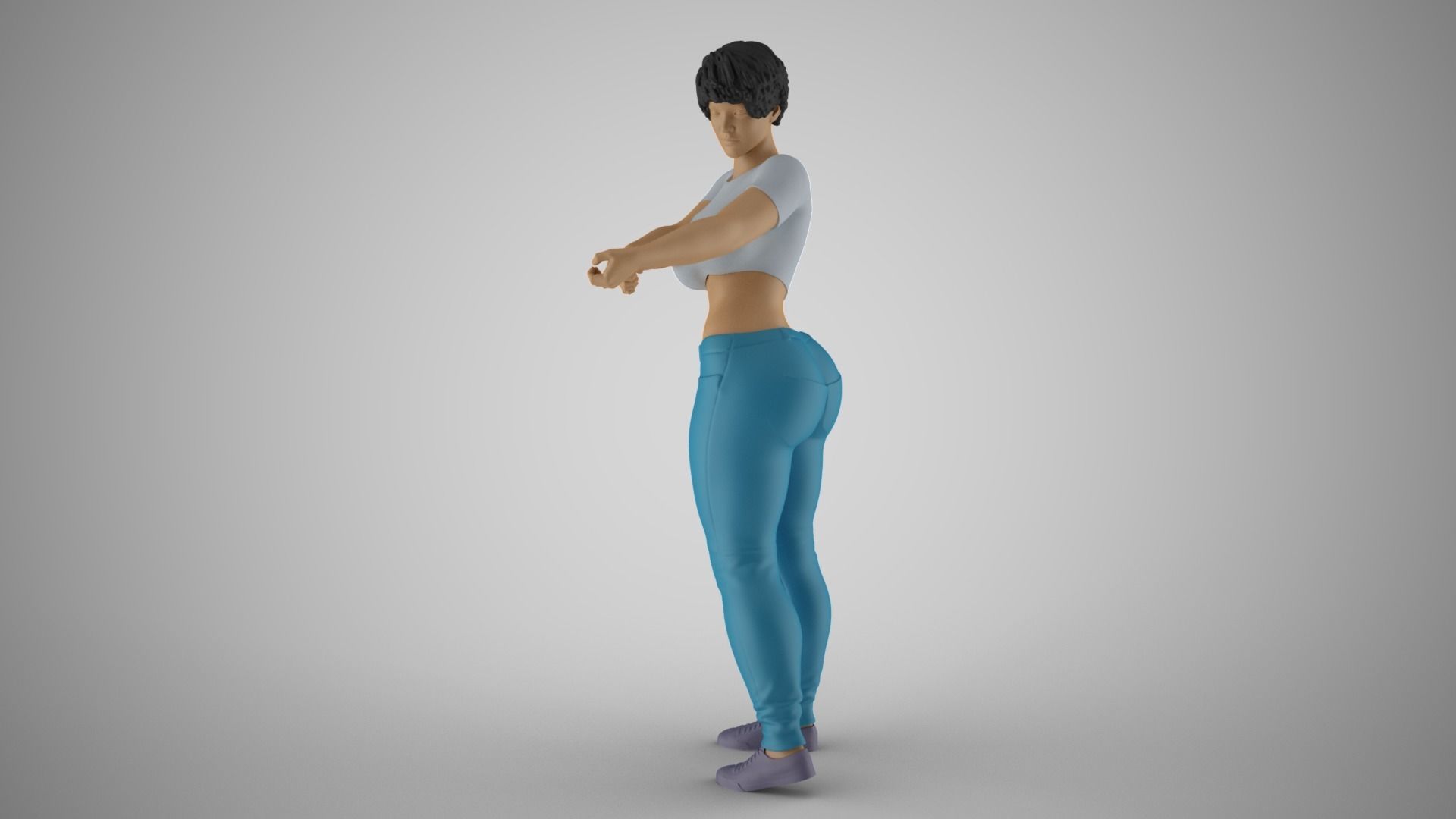 Girl Pulling Rope 3D print model_9