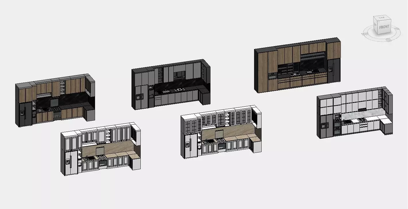 Kitchen Set Pack Revit Family Interior 3D model_0
