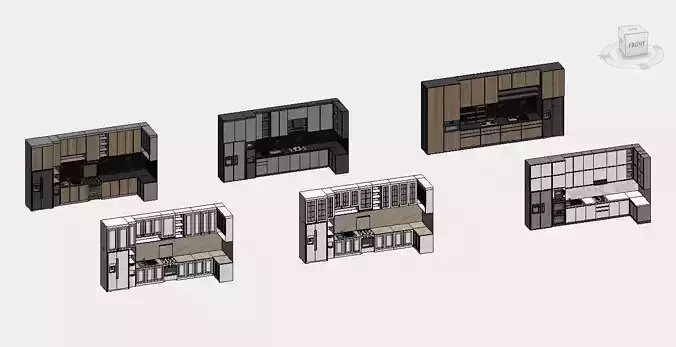 Kitchen Set Pack Revit Family Interior 3D model