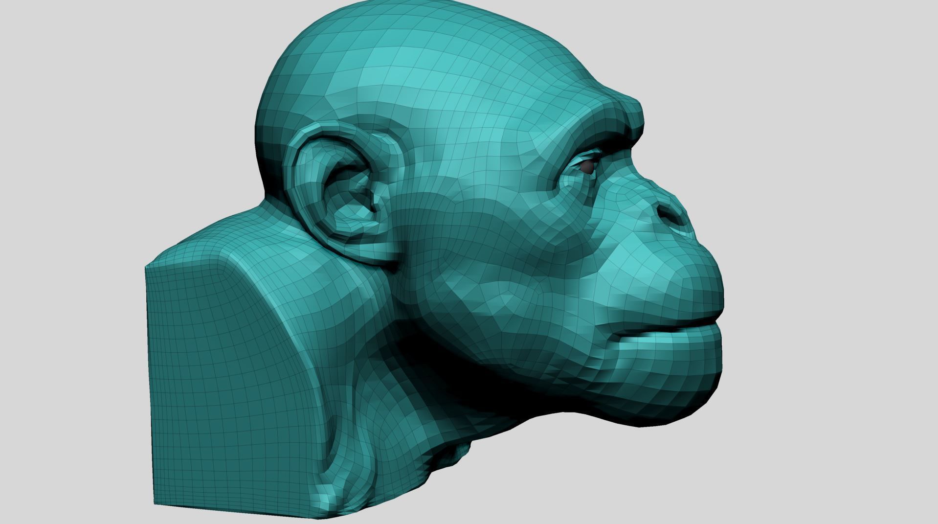 Chimp Head 3D model_12