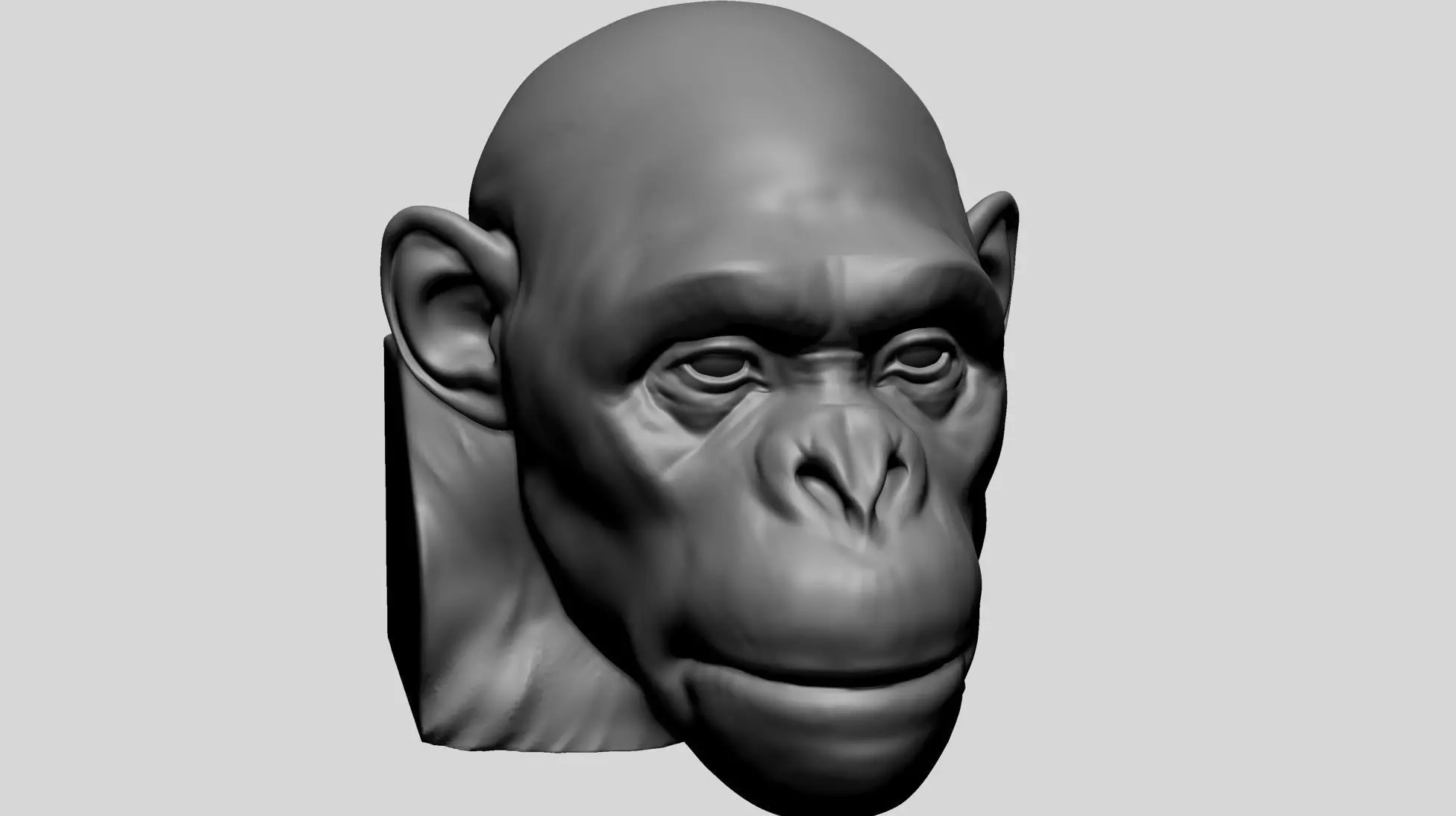 Chimp Head 3D model_0