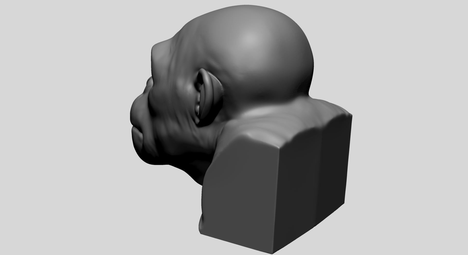 Chimp Head 3D model_5