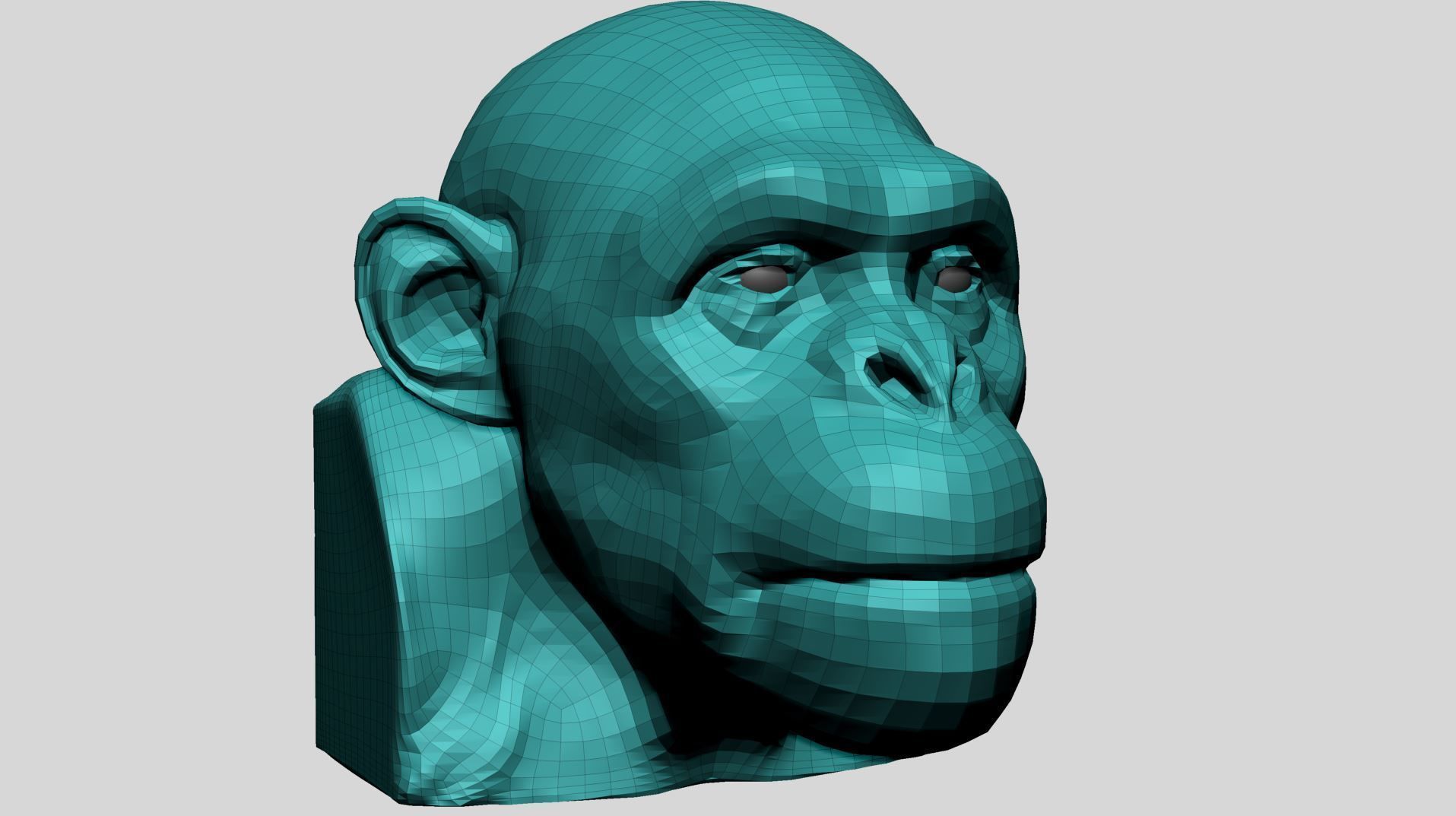 Chimp Head 3D model_11