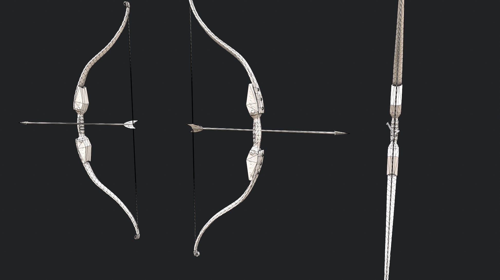 Medieval Bow Low-poly 3D model_9