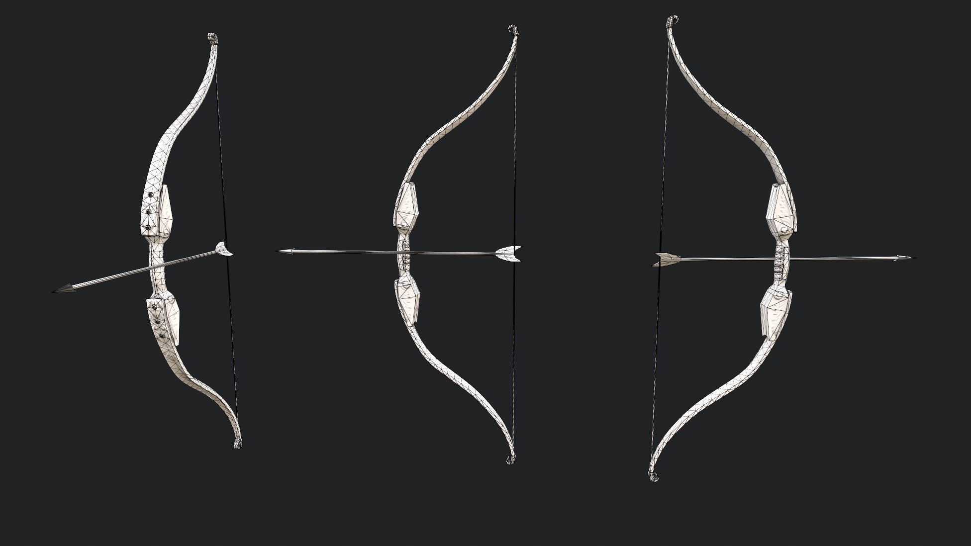 Medieval Bow Low-poly 3D model_10