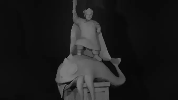 King Zog from Disenchantment with a stash inside 3D print model