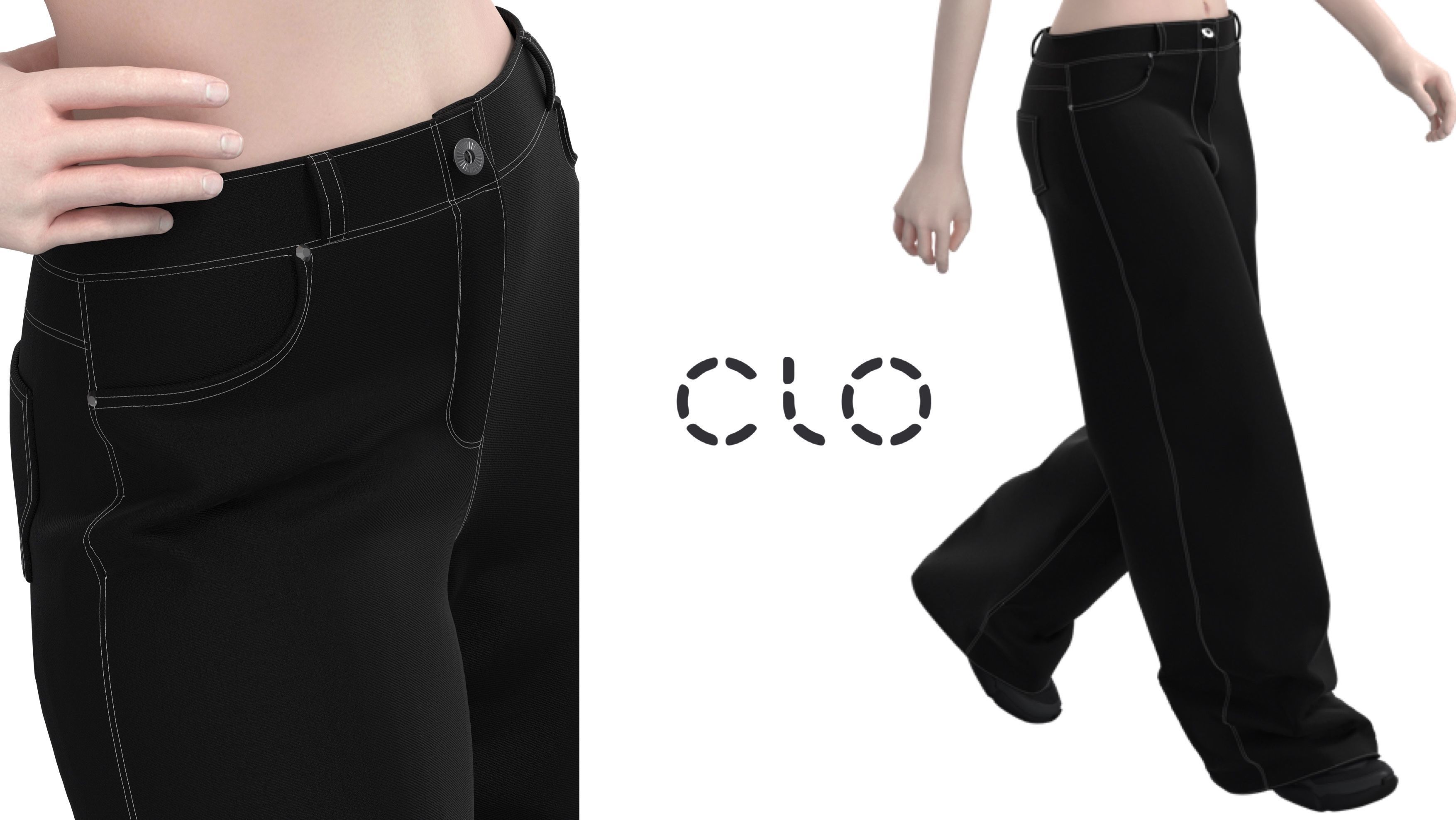 Jeans pants 3D model_1