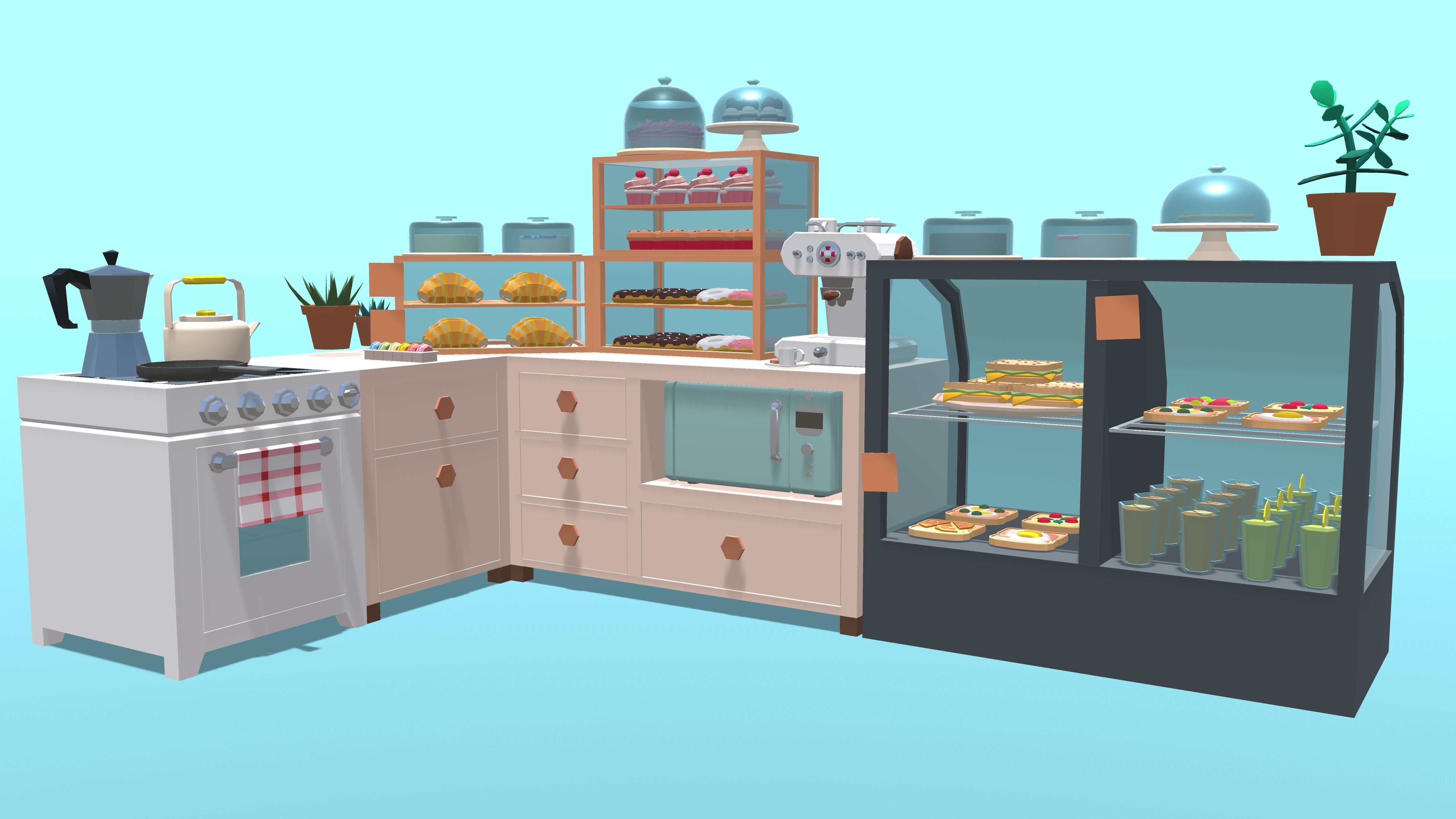 Kitchen Starter Pack - Low Poly Low-poly 3D model_1