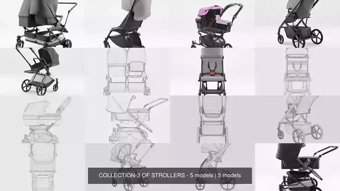 COLLECTION-3 OF STROLLERS - 5 models 