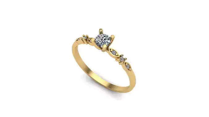 Anel solitario com olho grego