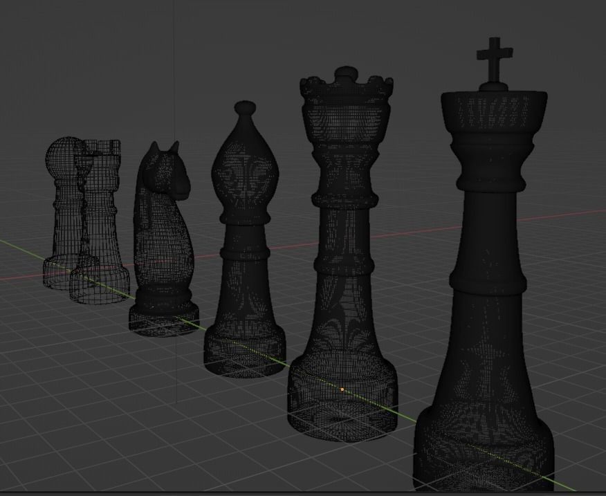 3D Chess Set Board Game 3D model_2