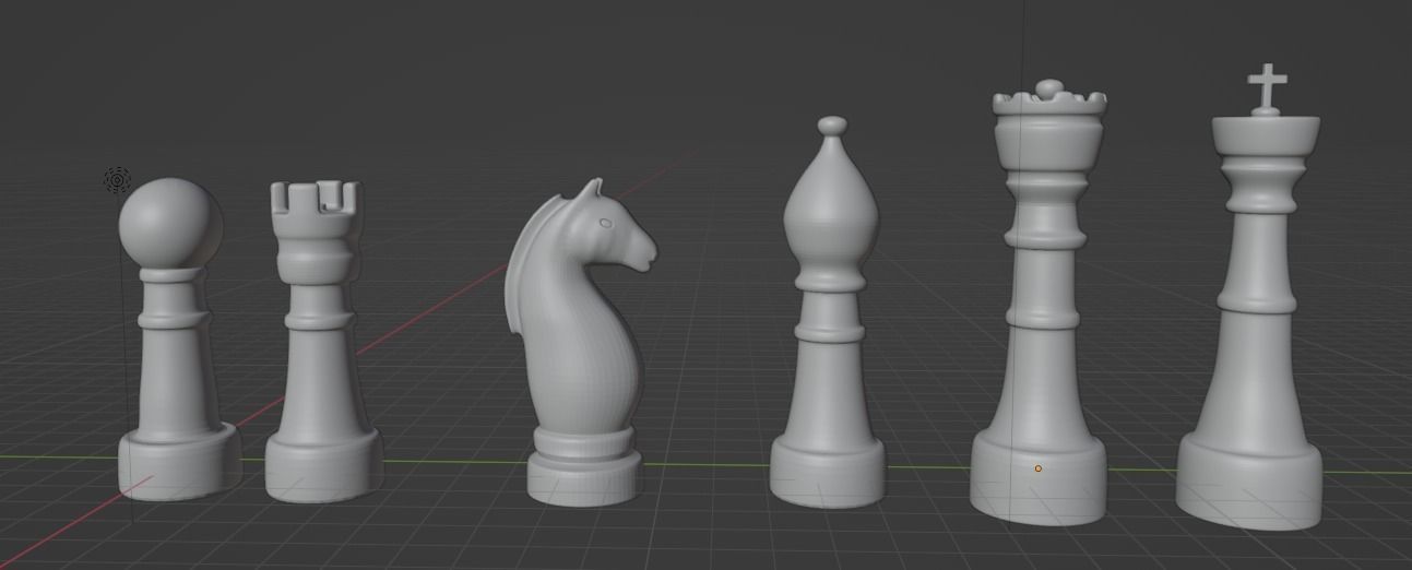3D Chess Set Board Game 3D model_1