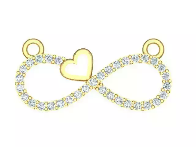 s pendent infinity pendant with heart and diamonds