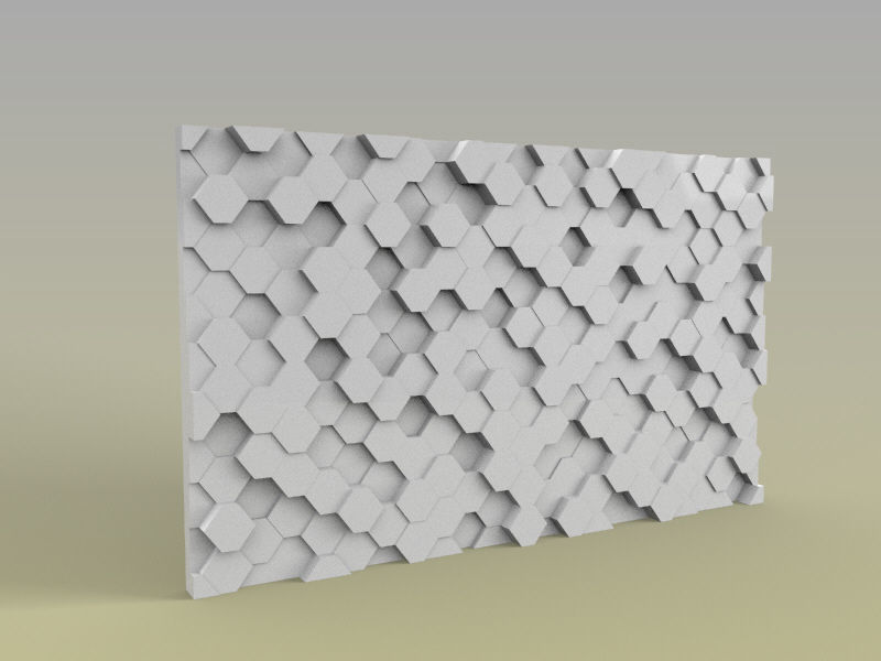 Honeycomb wall panel 3D model_1