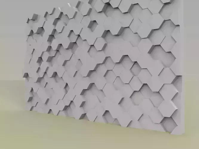 Honeycomb wall panel 3D model