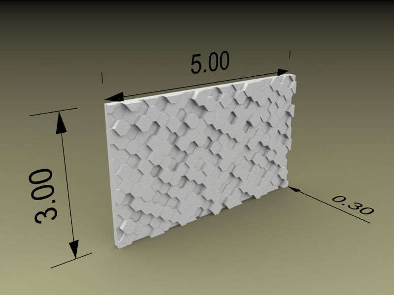 Honeycomb wall panel 3D model_5