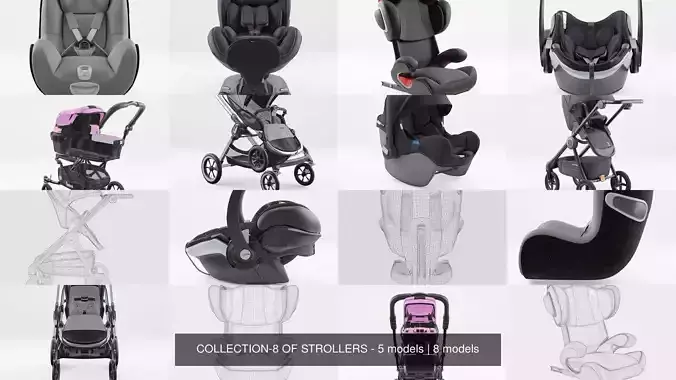 COLLECTION-8 OF STROLLERS - 5 models 