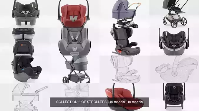 COLLECTION-3 OF STROLLERS - 10 models 