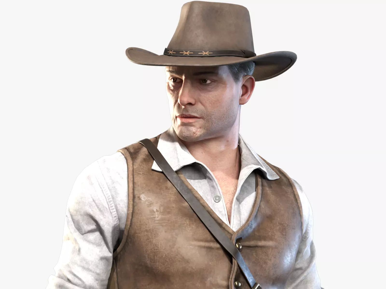 19th Century Adventurer Low-poly 3D model_0