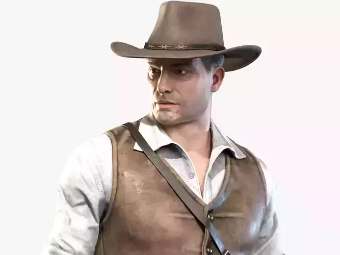 19th Century Adventurer Low-poly 3D model