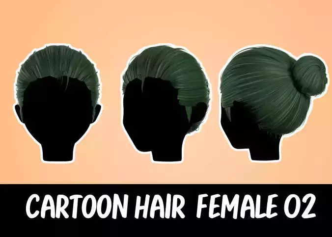 Cartoon Hair Female 02