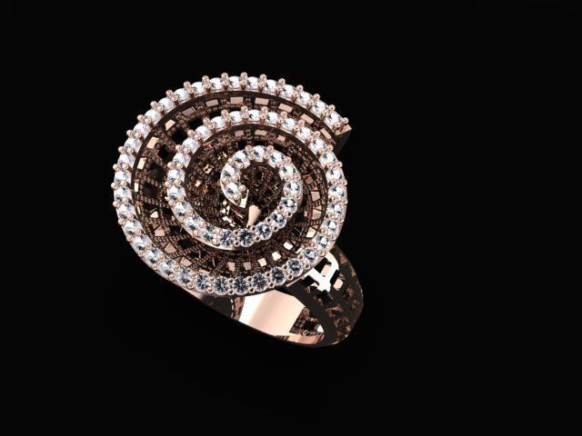 special woman ring 3D print model_4