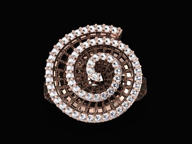 special woman ring 3D print model_1