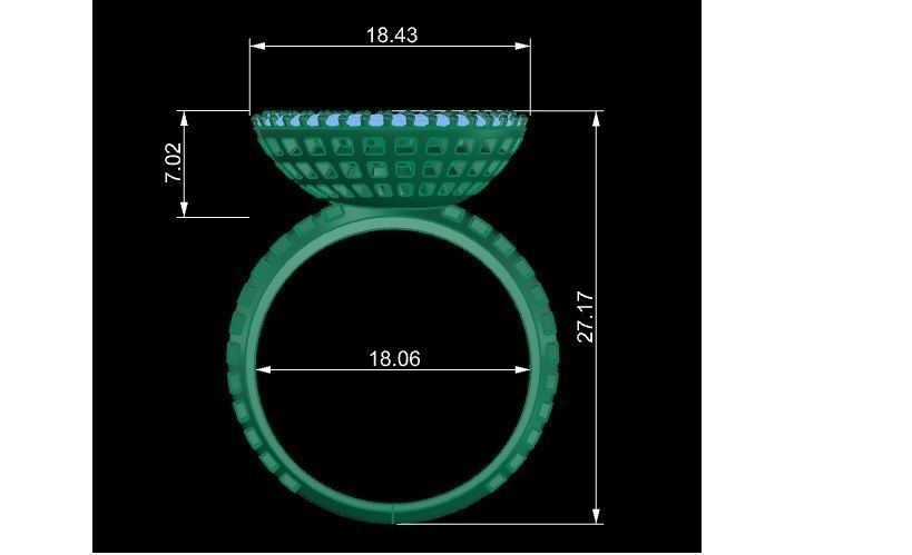 special woman ring 3D print model_7