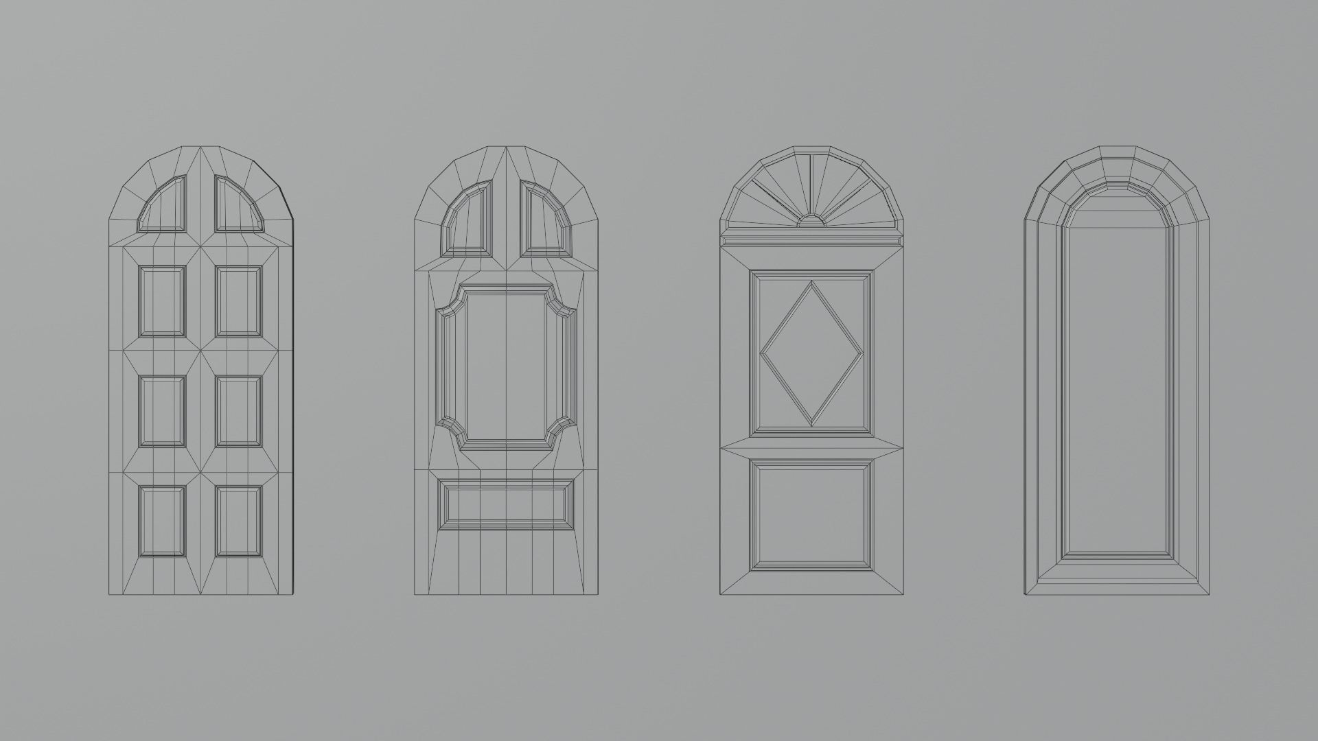 Door pack Low-poly 3D model_14