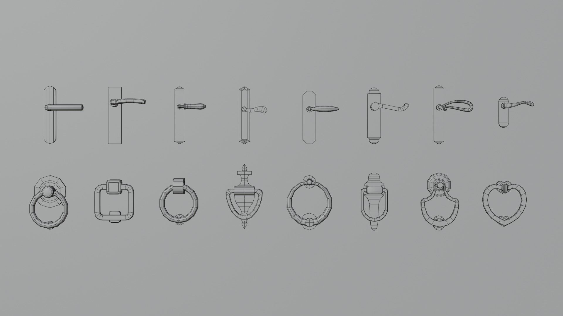 Door pack Low-poly 3D model_30