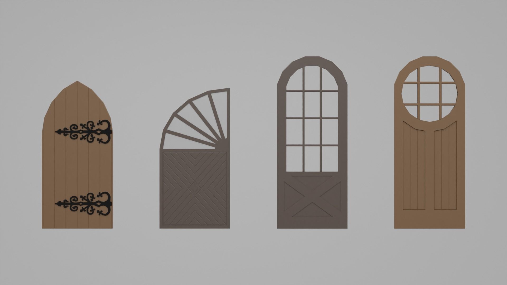 Door pack Low-poly 3D model_17