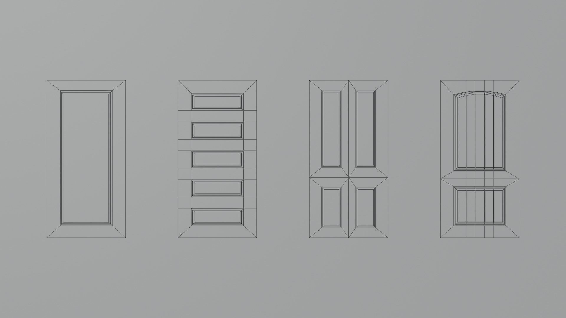 Door pack Low-poly 3D model_10