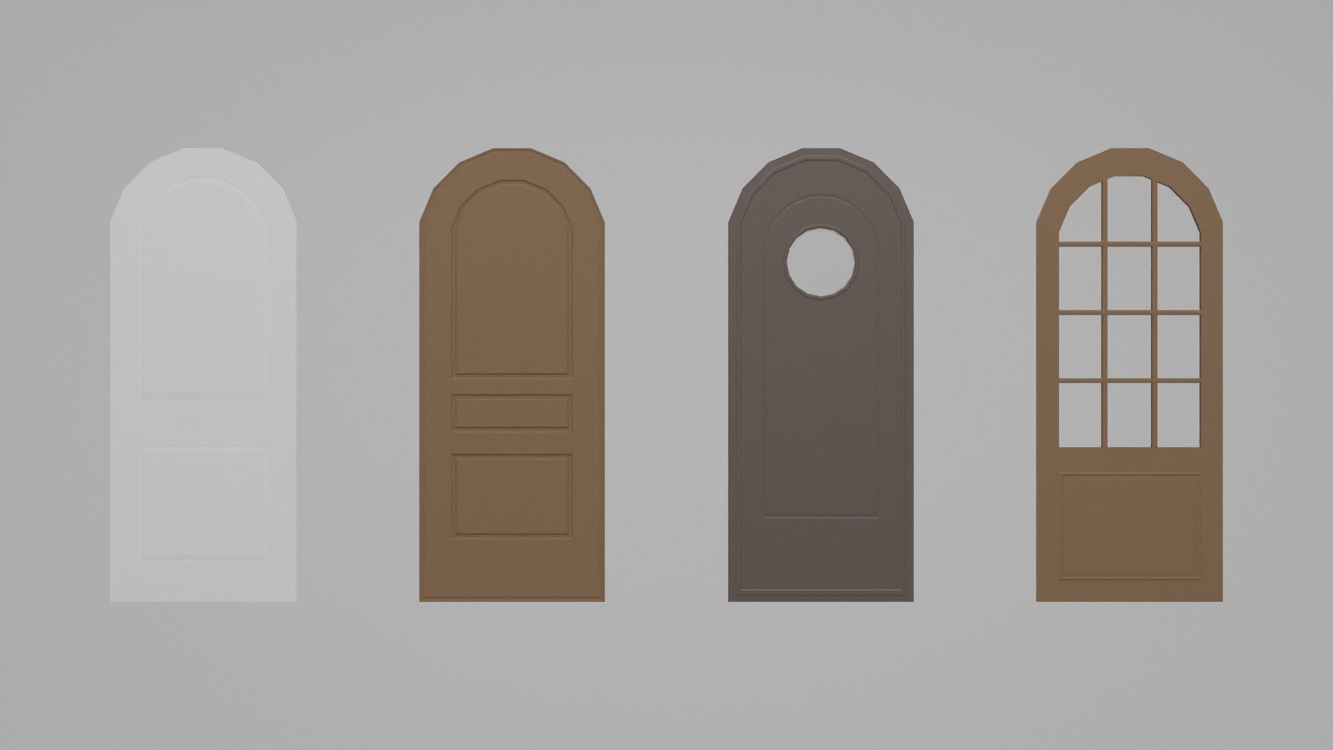 Door pack Low-poly 3D model_15