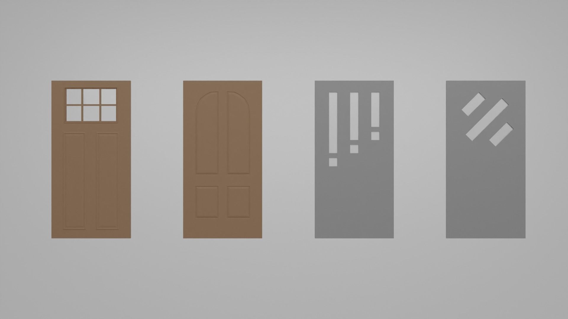 Door pack Low-poly 3D model_7