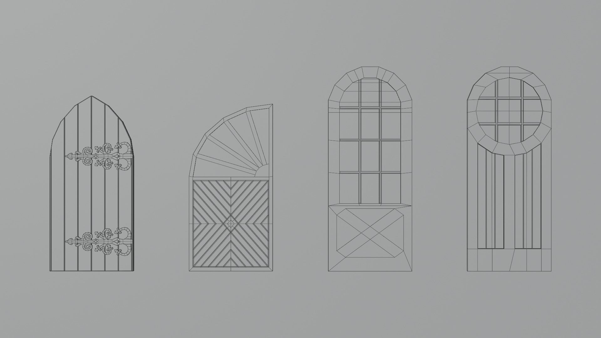 Door pack Low-poly 3D model_18