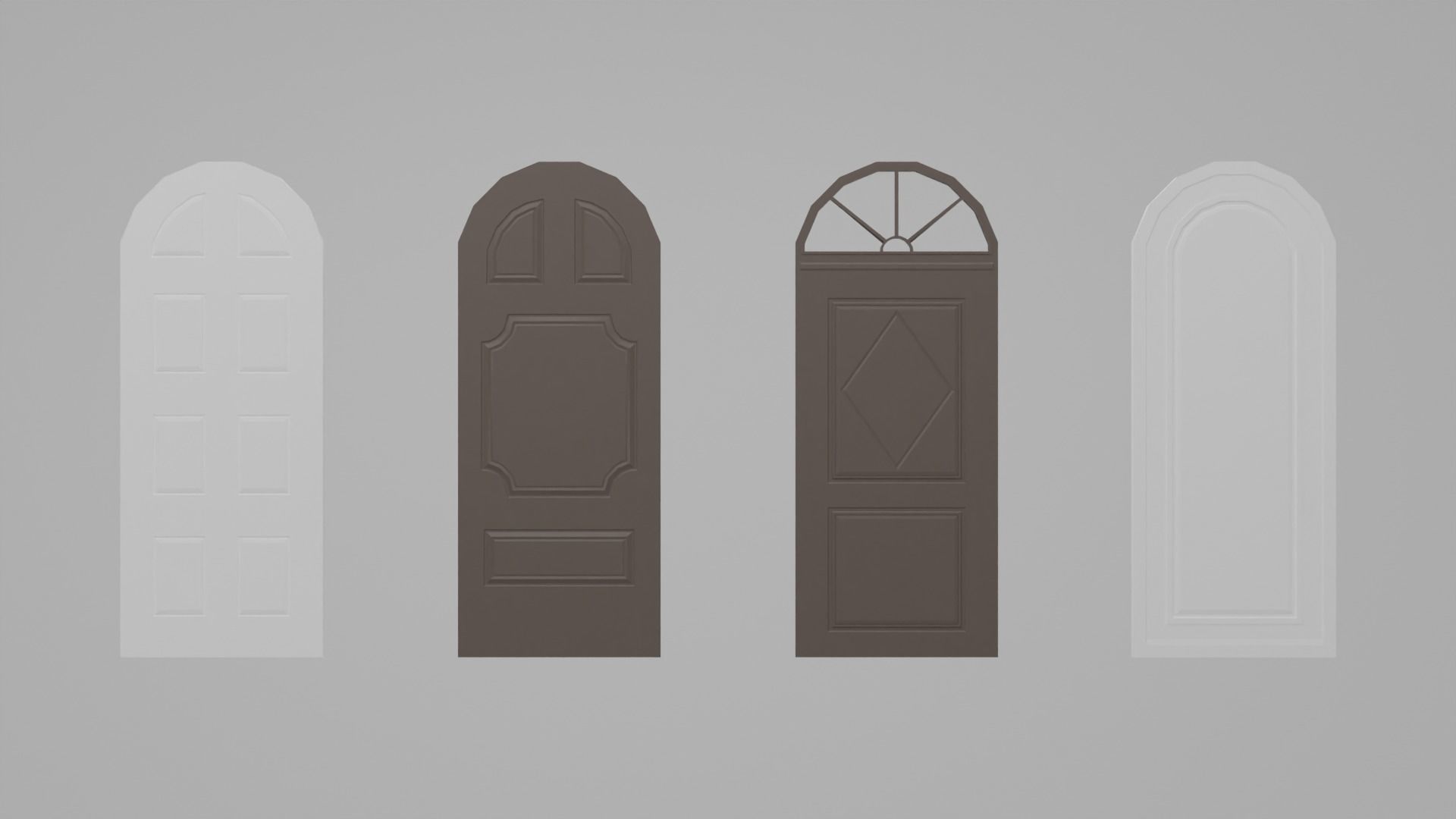 Door pack Low-poly 3D model_13