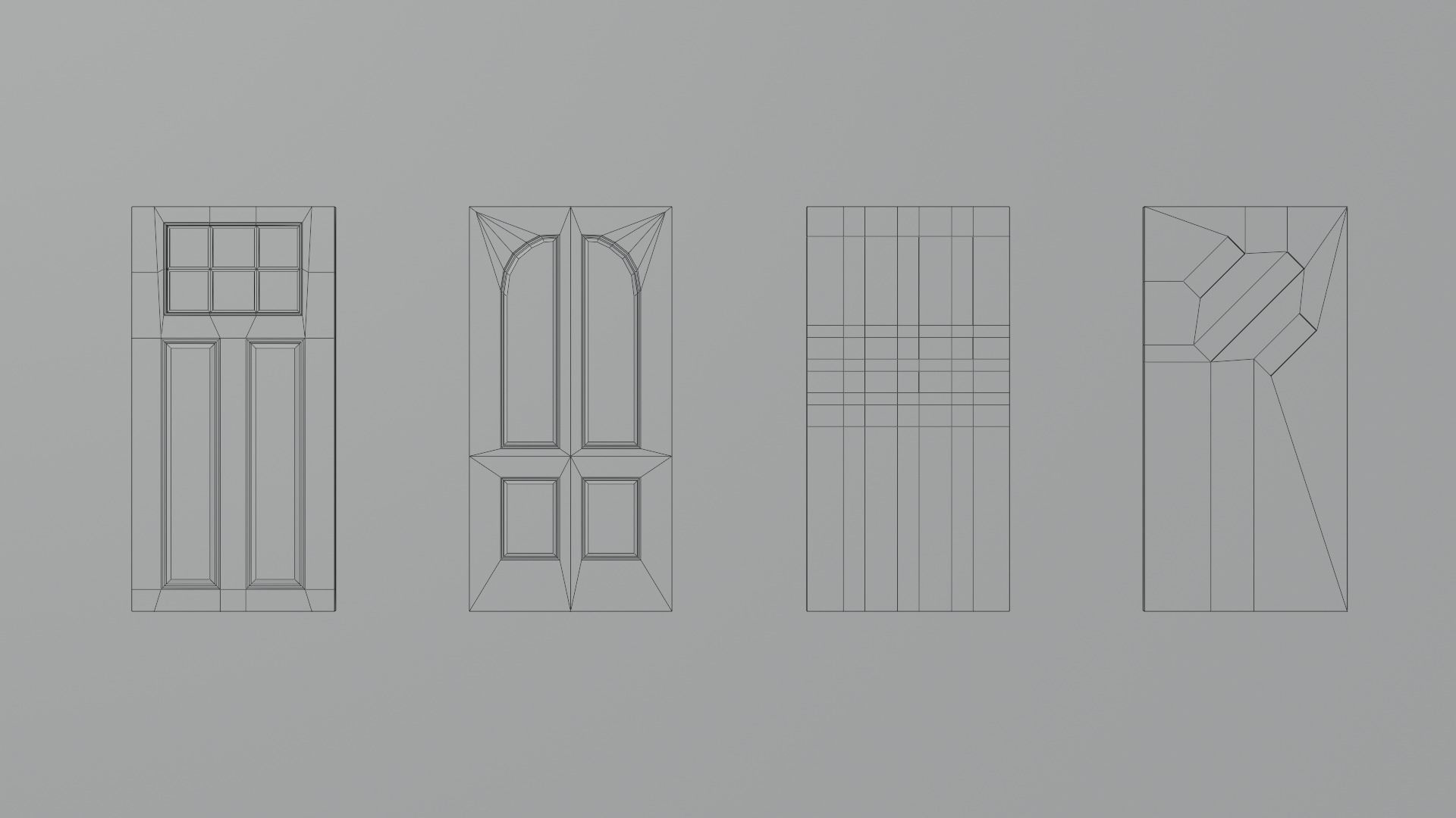 Door pack Low-poly 3D model_8