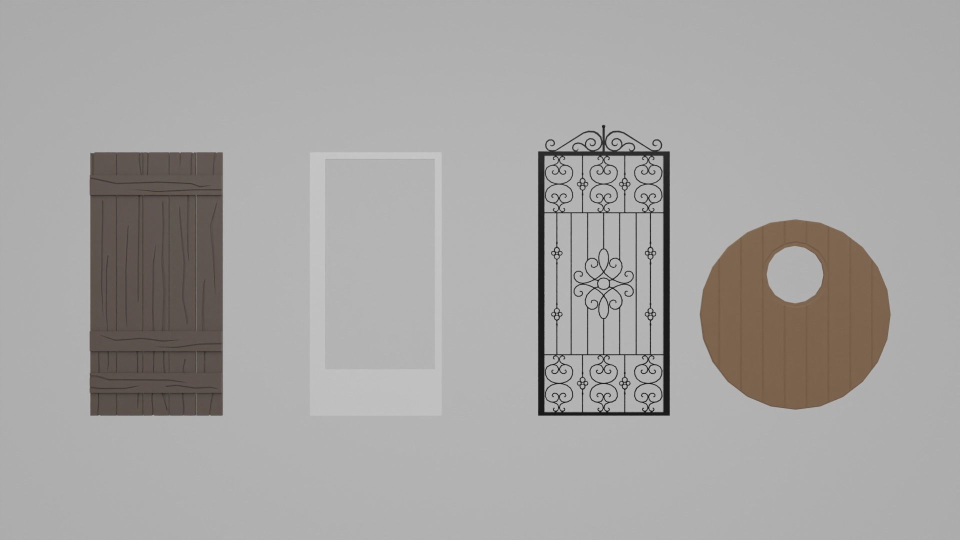 Door pack Low-poly 3D model_19