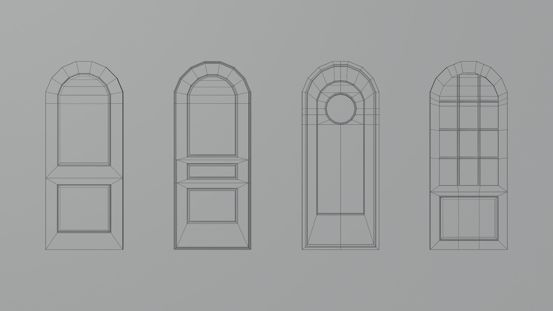 Door pack Low-poly 3D model_16