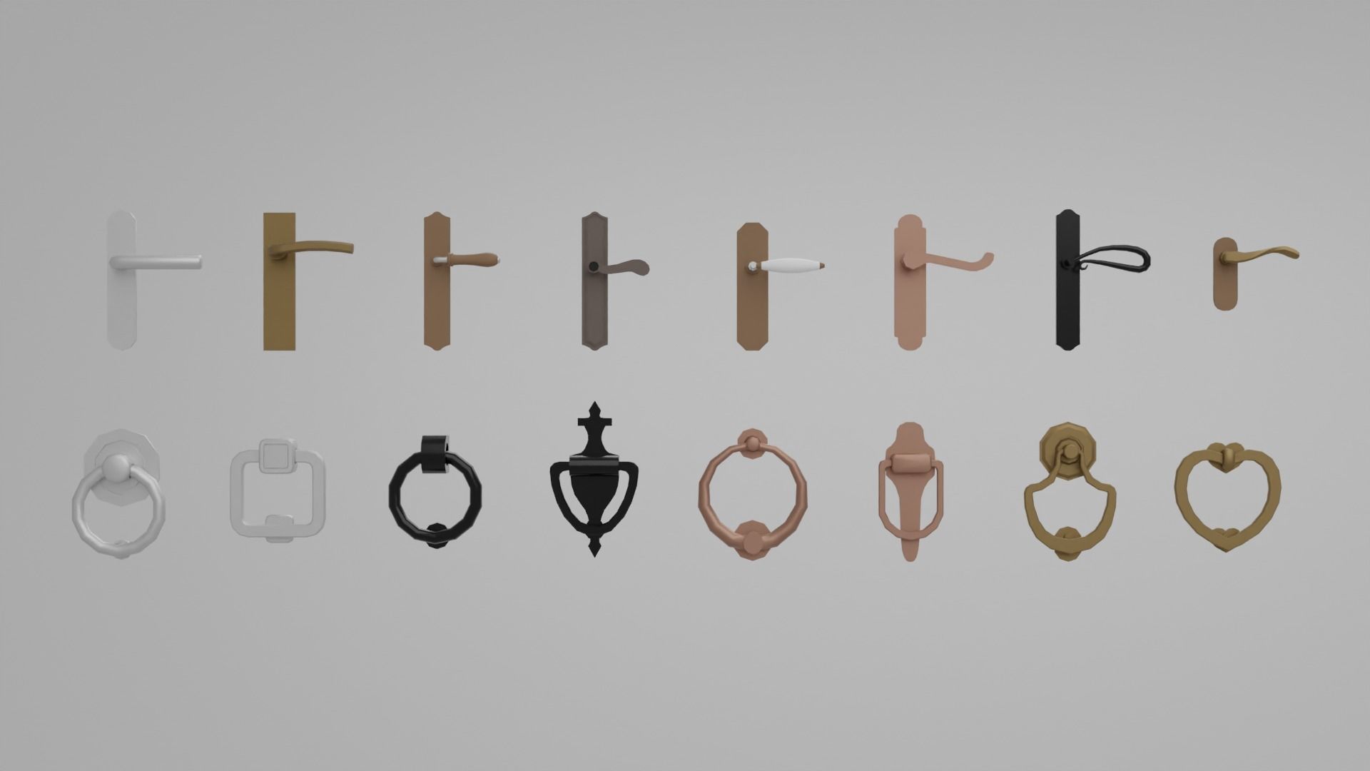 Door pack Low-poly 3D model_29