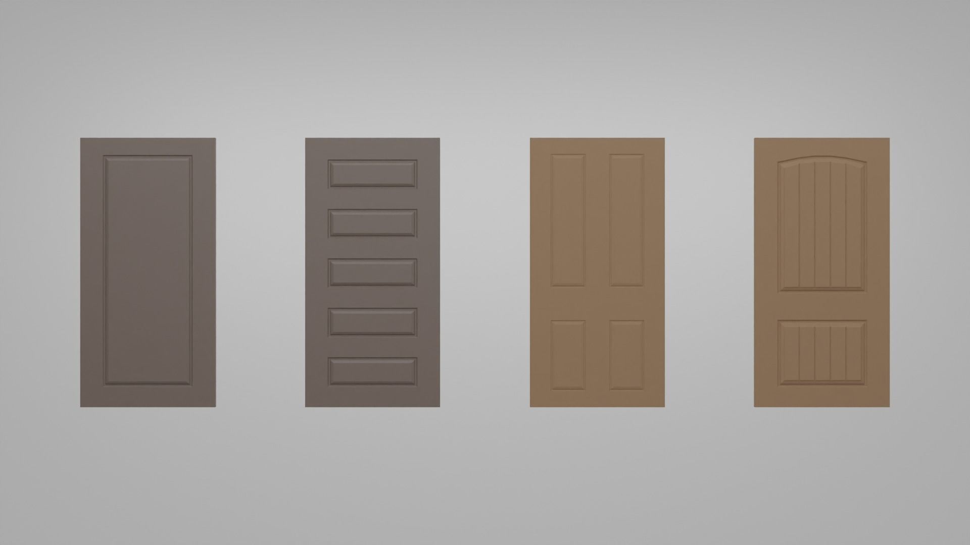 Door pack Low-poly 3D model_9