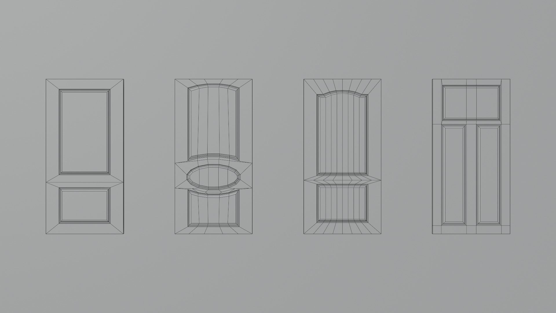 Door pack Low-poly 3D model_12