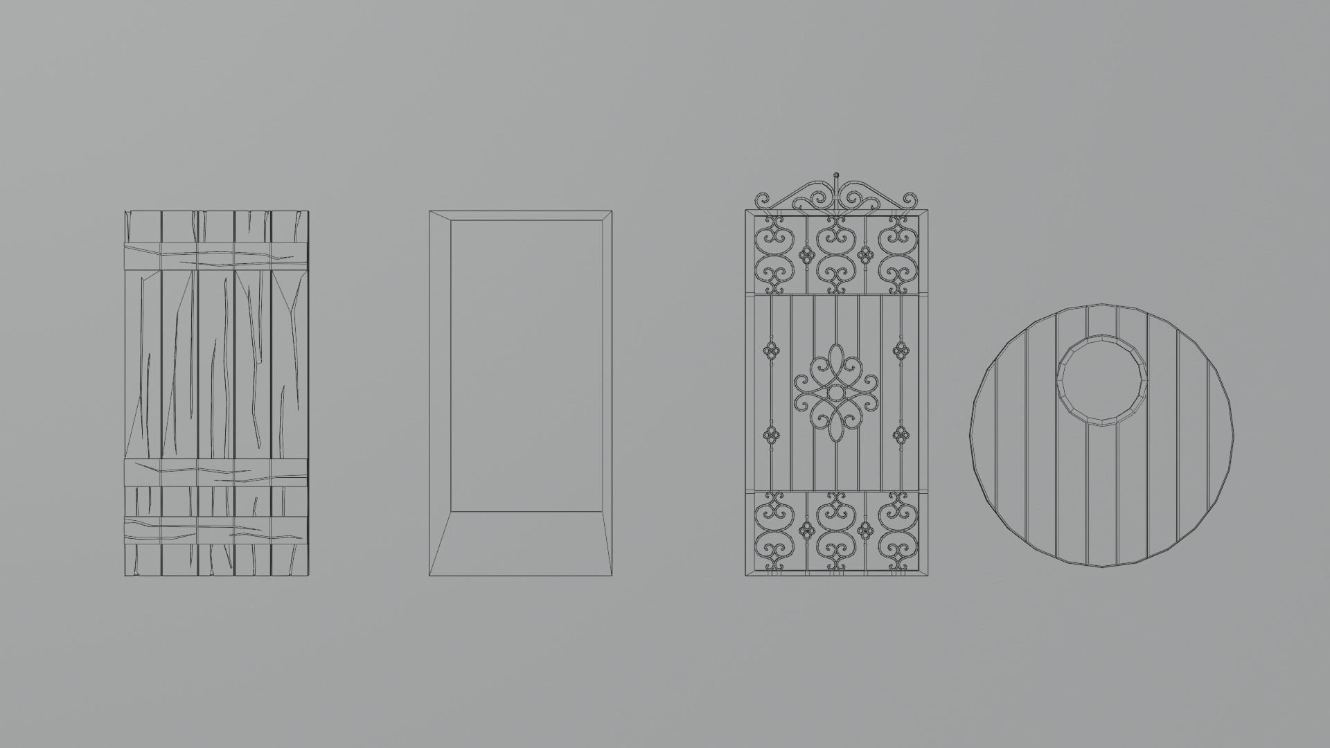 Door pack Low-poly 3D model_20