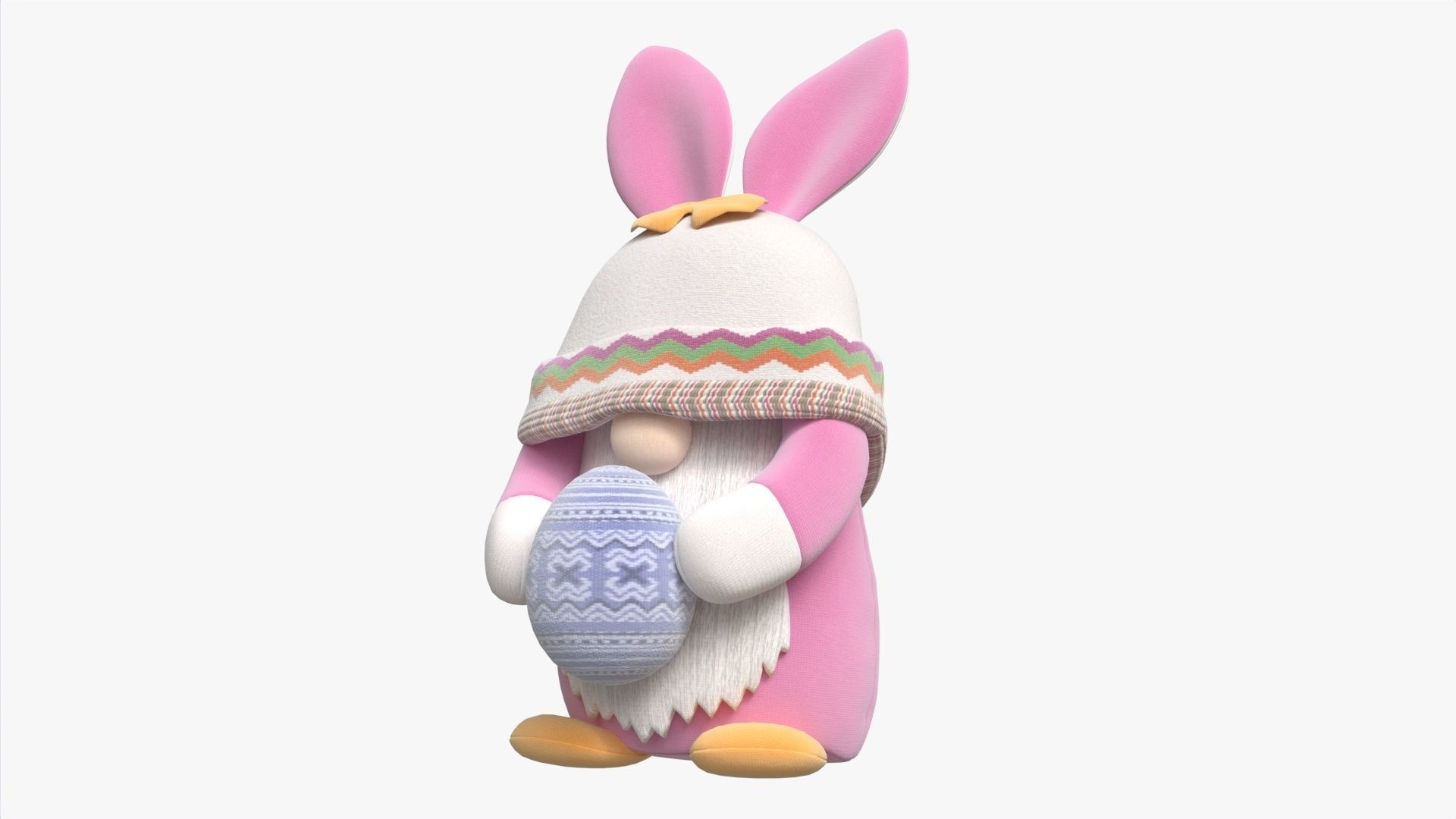 Easter Plush Doll Gnome With Egg 01 3D model_1