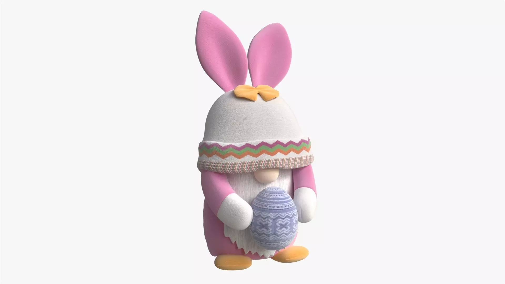 Easter Plush Doll Gnome With Egg 01 3D model_0