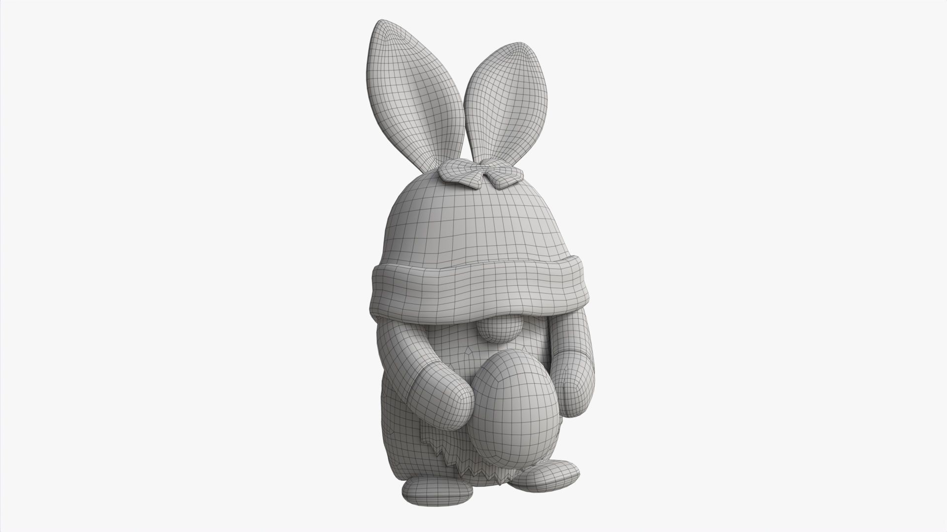 Easter Plush Doll Gnome With Egg 01 3D model_6