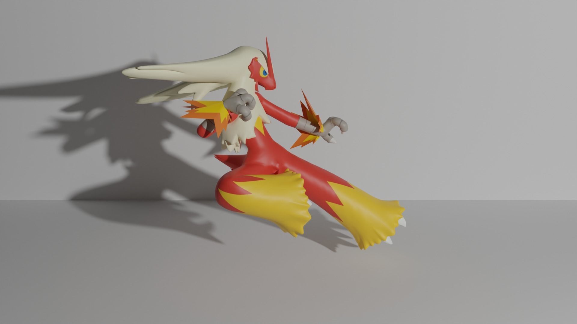 Torchic Combusken Blaziken and mega Blaziken 3D print model 3D print model_12
